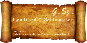 Gyuricskó Szilveszter névjegykártya