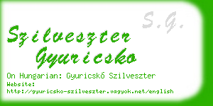 szilveszter gyuricsko business card